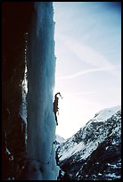 Free standing column of Viollins Falls, Fressinieres. Alps, France