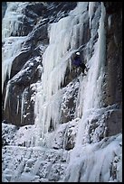 Dominique climbs Nains des Ravines, Fournel. Alps, France ( color)