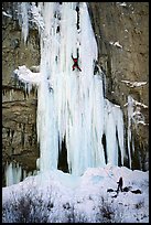 Climbing in Rifle Canyon, Colorado. USA (color)