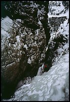 Following in the chimney. Lilloet, British Columbia, Canada