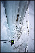 Climber on the lower Weeping Wall. Canada ( color)