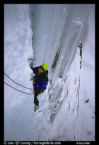 Climber on the lower Weeping Wall. Canada