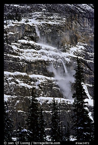 Avalanche across a rock face. Canada