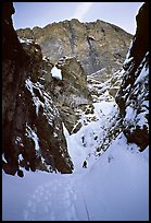 Snow gully on Polar Circus. Canada