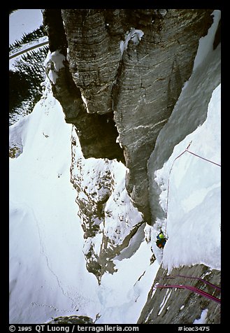 Climbing the headwall of Polar Circus. Canada