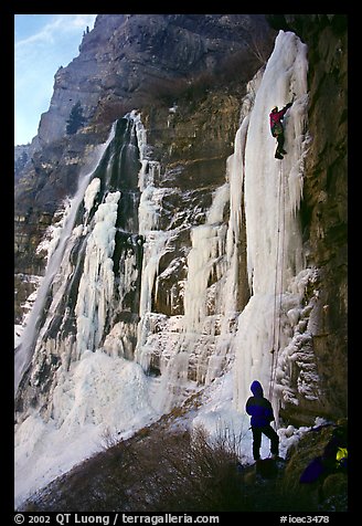 Climbing in  Provo Canyon, Utah. USA (color)