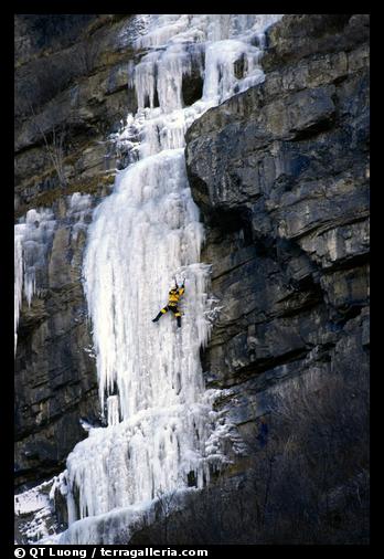 Climbing in  Provo Canyon, Utah. USA (color)