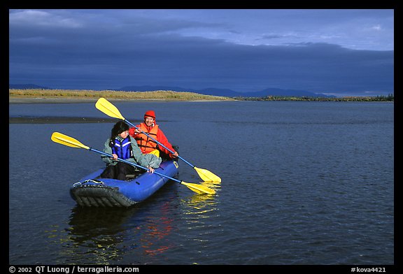 Paddling down the Kobuk River. Kobuk Valley National Park, Alaska (color)