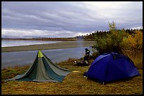 Camp on a bluff overlooking the Kobuk River. Kobuk Valley National Park, Alaska ( color)