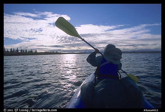 Paddling on the Kobuk River. Kobuk Valley National Park, Alaska (color)