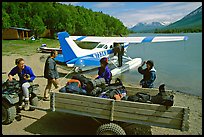 Getting ready to load the floatplane with the backpacking gear. Lake Clark National Park, Alaska