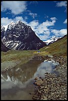 Camp below the Telaquana Mountains. Lake Clark National Park, Alaska (color)