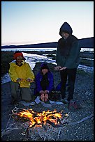 Campfire next to Turquoise Lake. Lake Clark National Park, Alaska ( color)