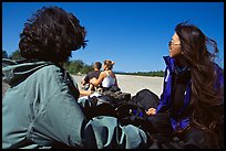 Riding on the gear trailer out of the airstrip in Port Alsworth. Lake Clark National Park, Alaska