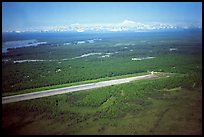 Above the Talkeetna airport. The Alaska range looks close, because it rises so abrupty above the plain. Alaska (color)