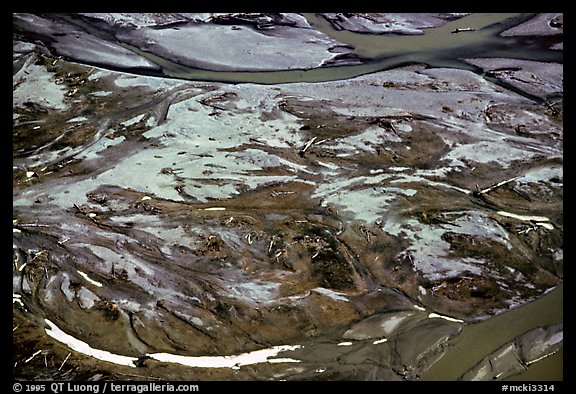 Tundra and marshes seen during the flight. Alaska (color)