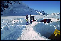 Snow camping on the Kahilna Glacier. Denali, Alaska (color)