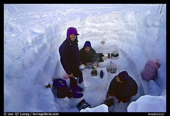 Snow camping on the Kahilna Glacier. Denali, Alaska