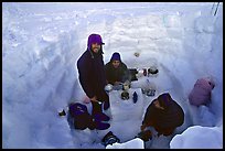 Snow camping on the Kahilna Glacier. Denali, Alaska (color)