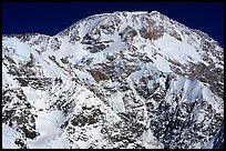 The mighty West face of Mc Kinley. The West Buttress is the ridge on the left on the skyline, the Cassin the ridge on the right. Denali, Alaska ( color)