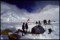Above the 11000 camp, the route becomes steeper, making sleding or sking unpractical. Denali, Alaska ( color)