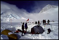 Above the 11000 camp, the route becomes steeper, making sleding or sking unpractical. Denali, Alaska (color)