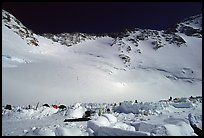 The day when we arrived, the weather was great, and there is a large numbers of climbers going for it. Denali, Alaska ( color)