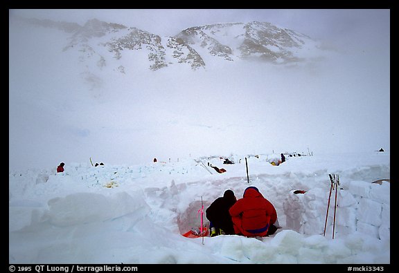 Waiting out in bad weather. Denali, Alaska