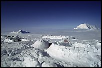 Fresh snow and sea of clouds on 14300ft camp. Denali, Alaska ( color)