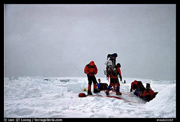 Party with typical Alaskan backpacks. Denali, Alaska (color)