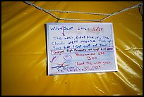 Posted on the ranger tent, was the weather forecast we were all after: at least some stable weather. Denali, Alaska