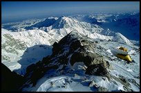 Camping on the Balcony camp of the West Rib. Denali, Alaska (color)