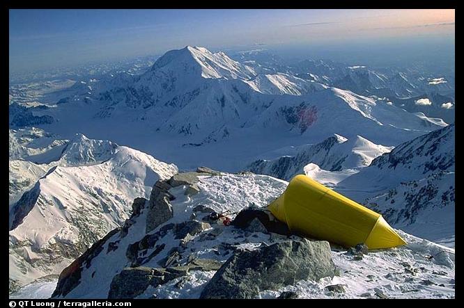 Camping high on the West Rib route. Denali, Alaska