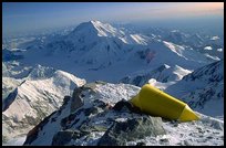 Camping high on the West Rib route. Denali, Alaska