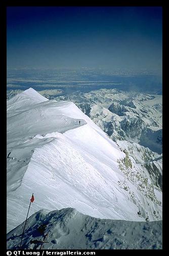 A view from the summit of Mt McKinley. Denali, Alaska (color)