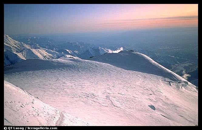 The camp 17000, the last camp on West Buttress. Denali, Alaska (color)