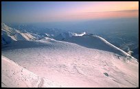 The camp 17000, the last camp on West Buttress. Denali, Alaska (color)