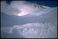 To the 11000 camp, where I retrieved my gear. Denali, Alaska