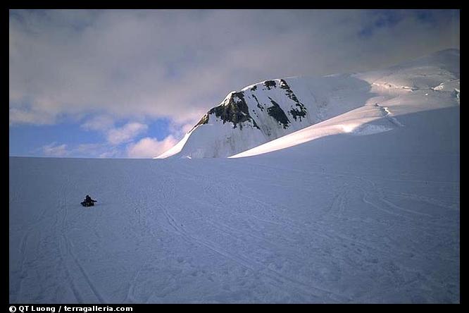 Traveling down with sleds. Denali, Alaska (color)