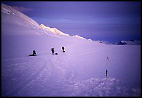 Traveling down with sleds. Denali, Alaska