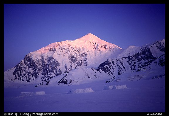 Reaching the base camp right at sunrise, after 18 days. Denali, Alaska (color)