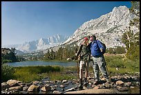 Father and son at Long Lake, John Muir Wilderness. Kings Canyon National Park, California ( color)