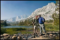 Father and son at Long Lake, John Muir Wilderness. Kings Canyon National Park, California