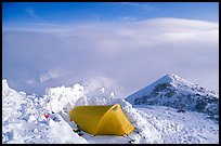 High-altitude camp on the West Rib  of Mt McKinley. Denali National Park, Alaska, USA.