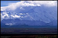 Mt Mc Kinley in the clouds from Wonder Lake area. Denali National Park ( color)