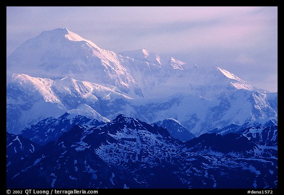 Mt Mc Kinley at sunrise from Denali State Park. Denali National Park (color)