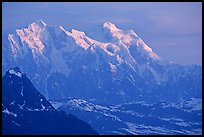 Mt Huntington and Mt Hunter at sunrise. Denali National Park, Alaska, USA.