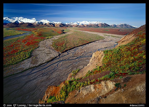 Braided river and Alaska Range from Polychrome Pass. Denali  National Park (color)