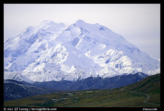 North Face of Mt McKinley above Thorofare Pass. Denali National Park, Alaska, USA.