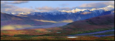 Evening light on Alaska Range. Denali  National Park (Panoramic color)